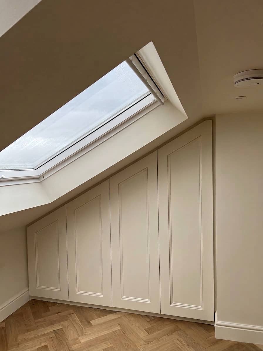 Loft White Wardrobes 1600 - Loft conversion project by SpaceRise Lofts